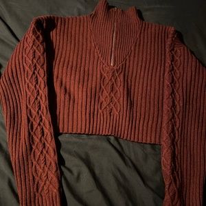 Burgundy cropped sweater